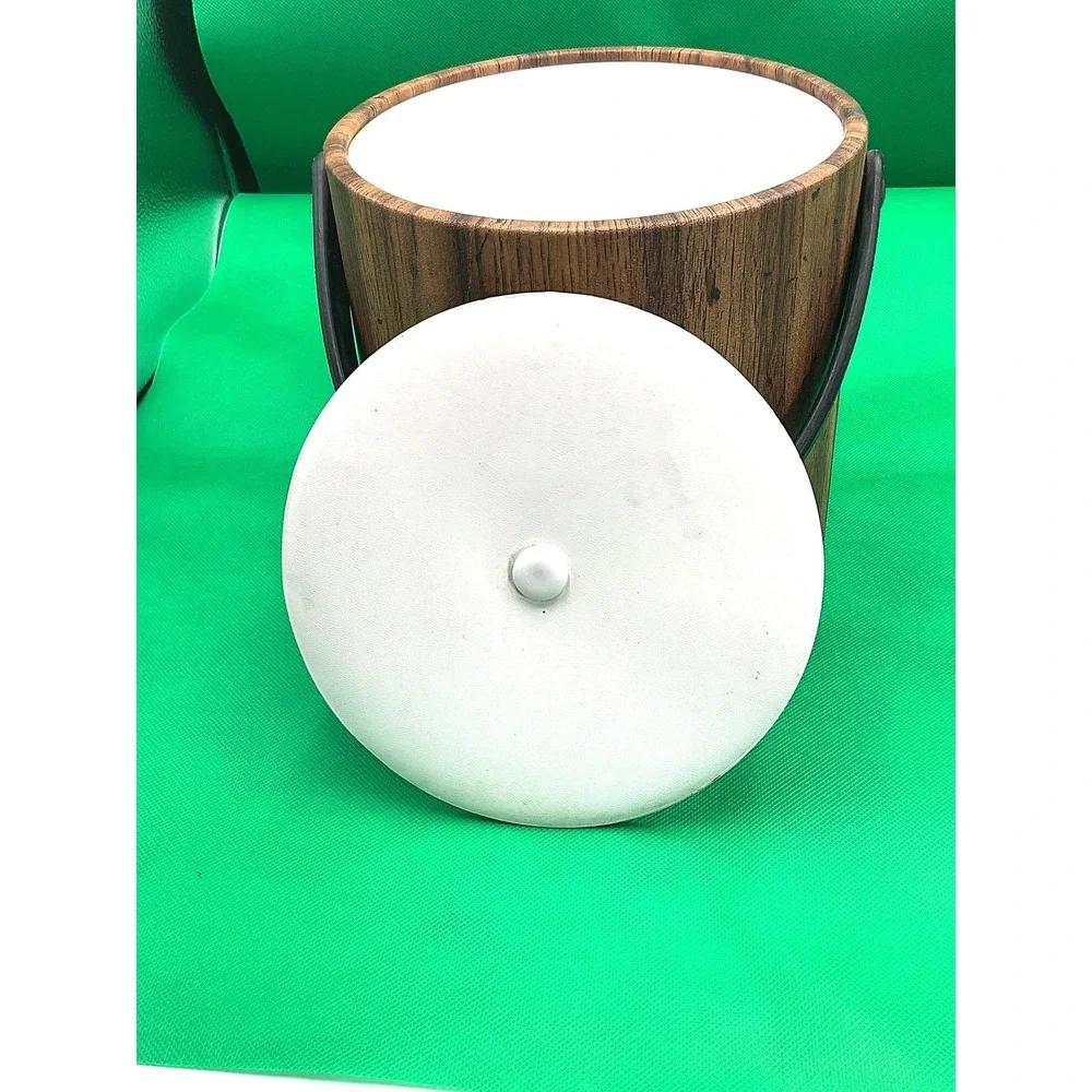 Vintage Wood Ice Bucket‎ - Mid-Century Modern Style-Retro